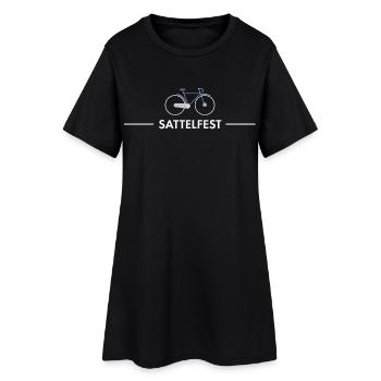 sattelfest radfahrer sport spruch - Frauen T-Shirt-Kleid - Schwarz - Vorne