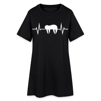 Battement de cœur de paresseux - Robe T-shirt Femme - noir - Devant