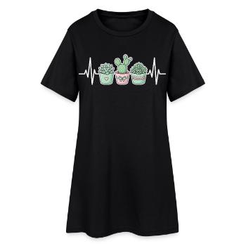 Cactus succulent de la plante Heartbeat - Robe T-shirt Femme - noir - Devant