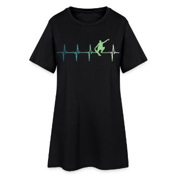 Skate Skater Battement de Cœur skateboard  - Robe T-shirt Femme - noir - Devant