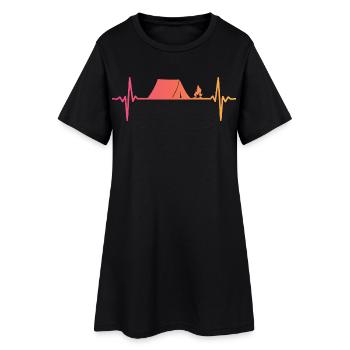 camping tente Sunset battement de coeur tente - Robe T-shirt Femme - noir - Devant