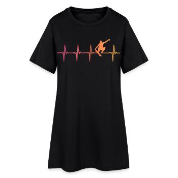 Skater Skater Sunset Heartbeat skateboard - Women’s T-Shirt Dress - black - Front