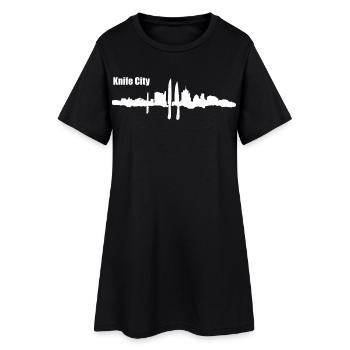 Messer Stadt - Frauen T-Shirt-Kleid - Schwarz - Vorne
