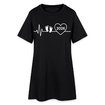 Bébé 2026 annonce de bébé future maman ou papa - Robe T-shirt Femme - noir - Devant