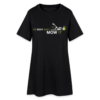 Sexy et je la tonds – Drôle de phrase de tonte de pelouse - Robe T-shirt Femme - noir - Devant