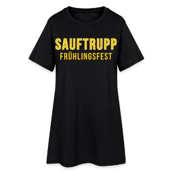 Sauftrupp Frühlingsfest 2026 – Bierfest Crew - Frauen T-Shirt-Kleid - Schwarz - Vorne