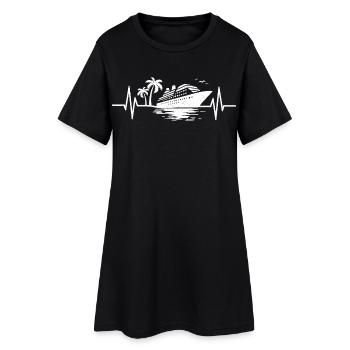Bateau de croisière de battement de coeur Croiseur - Robe T-shirt Femme - noir - Devant