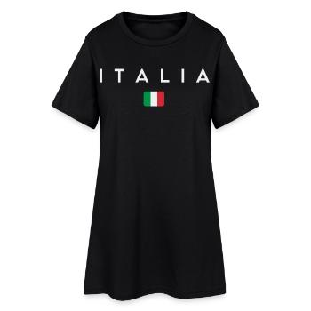 Drapeau de l’Italie, fierté italienne - Robe T-shirt Femme - noir - Devant