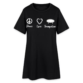 Peace Love Trampoline - Frauen T-Shirt-Kleid - Schwarz - Vorne