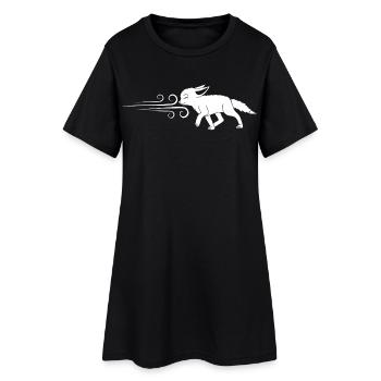 Le renard blanc et le vent - Robe T-shirt Femme - noir - Devant