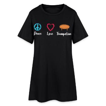Frieden Liebe Trampolin - Frauen T-Shirt-Kleid - Schwarz - Vorne