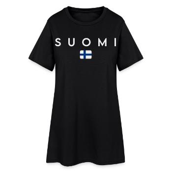 Flag of Finland, Finnish pride - Women’s T-Shirt Dress - black - Front