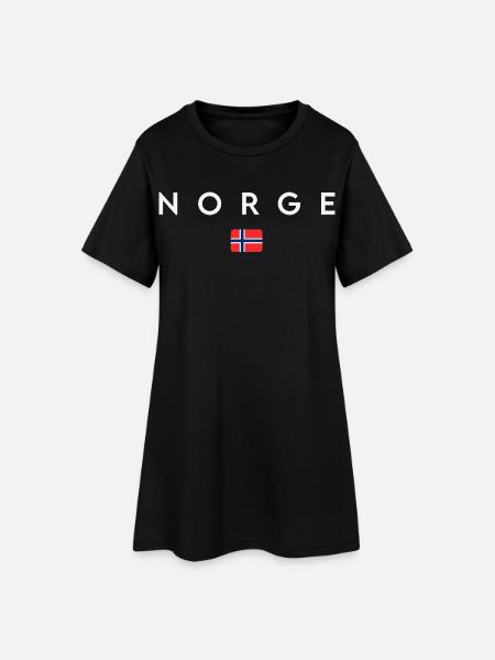 Drapeau norvégien, fierté norvégienne - Robe T-shirt Femme - noir