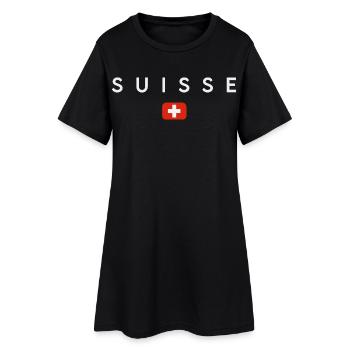 Drapeau de la Suisse, fierté suisse - Robe T-shirt Femme - noir - Devant