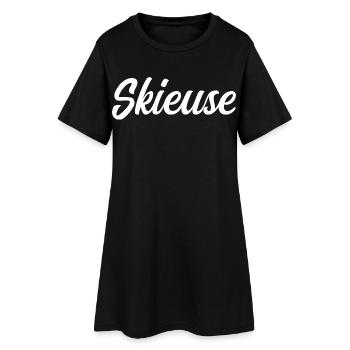 Skieuse - Robe T-shirt Femme - noir - Devant