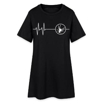 Araignée battement de cœur en cercle - Robe T-shirt Femme - noir - Devant