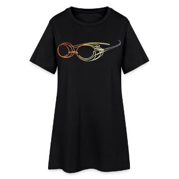 Swimming Goggles Drawing - Women’s T-Shirt Dress - black - Front