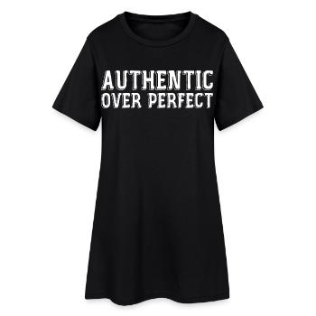 Authentique Plutôt Que Parfait - Robe T-shirt Femme - noir - Devant