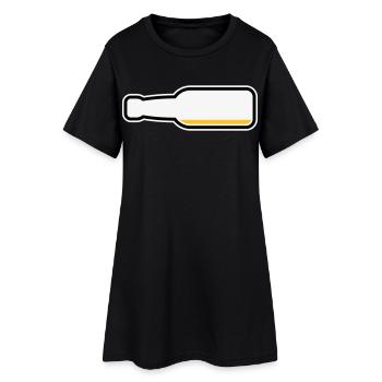 Bierflasche Leer (Bier Bierchen Symbol / POS 3C) - Frauen T-Shirt-Kleid - Schwarz - Vorne