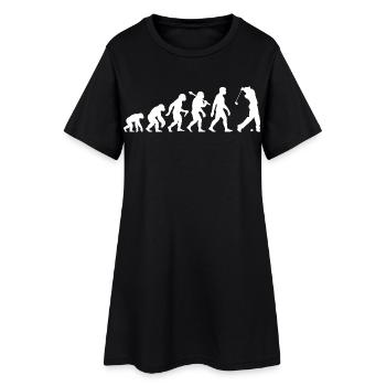 Évolution du golf pour les golfeurs rétro masculins et garçons - Robe T-shirt Femme - noir - Devant