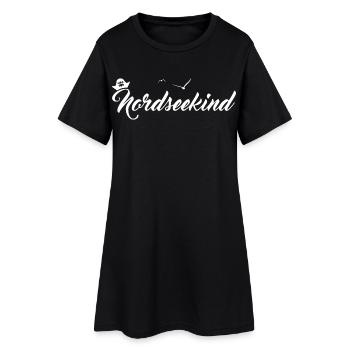 Nordseekind | Nordseekind Spruch | Schriftzug - Frauen T-Shirt-Kleid - Schwarz - Vorne