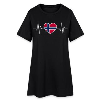 Norvège Heartbeat - Robe T-shirt Femme - noir - Devant