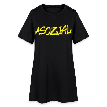 Asozial - Malle & Party-Spruch - Frauen T-Shirt-Kleid - Schwarz - Vorne