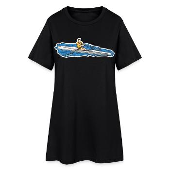 Ruderer Skizze - Frauen T-Shirt-Kleid - Schwarz - Vorne