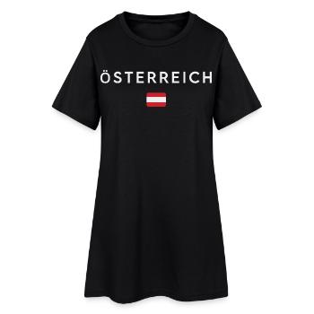 Drapeau de l’Autriche, fierté autrichienne - Robe T-shirt Femme - noir - Devant