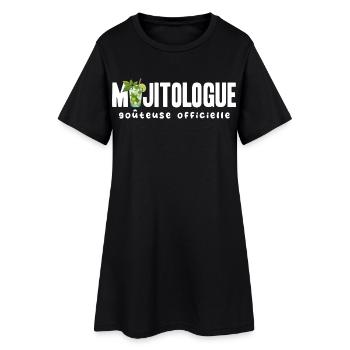 Mojitologue T-shirt Humour Femme Soirée Mojito - Robe T-shirt Femme - noir - Devant