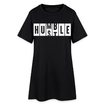 Humble Hustle Lettres Vieillies - Robe T-shirt Femme - noir - Devant