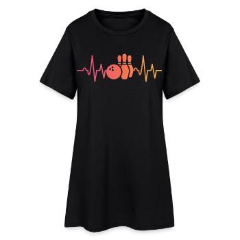 Bowling Sunset Heartbeat Bowler - Women’s T-Shirt Dress - black - Front