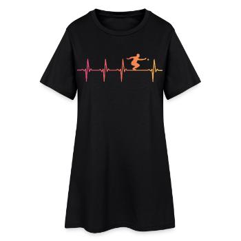 Sunset Pétanque Herzschlag-Bouliste - Frauen T-Shirt-Kleid - Schwarz - Vorne