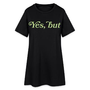 Yes, but – Minimalistisches Statement - Robe T-shirt Femme - noir - Devant