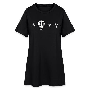Battement de cœur d’une montgolfière - Robe T-shirt Femme - noir - Devant