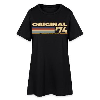 Rétro vintage 1974 - Robe T-shirt Femme - noir - Devant
