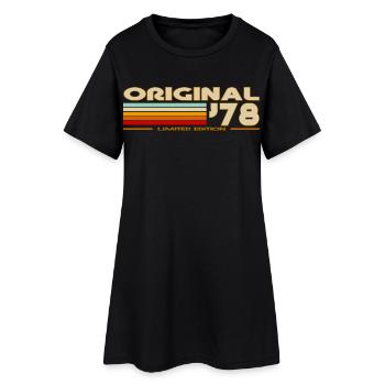 1978 - Frauen T-Shirt-Kleid - Schwarz - Vorne