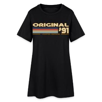 1991 - Frauen T-Shirt-Kleid - Schwarz - Vorne