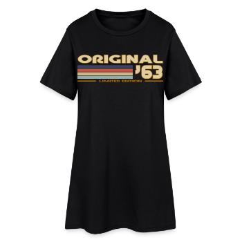 1963 - Frauen T-Shirt-Kleid - Schwarz - Vorne