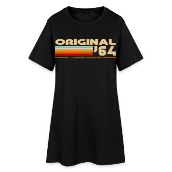 1964 - Frauen T-Shirt-Kleid - Schwarz - Vorne
