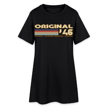 1946 - Frauen T-Shirt-Kleid - Schwarz - Vorne