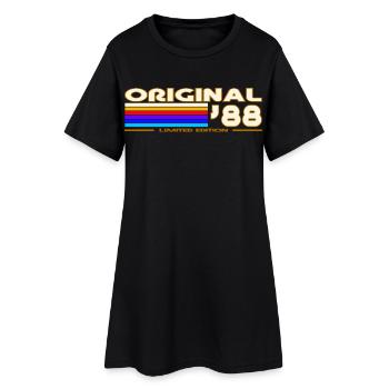 1988 - Frauen T-Shirt-Kleid - Schwarz - Vorne
