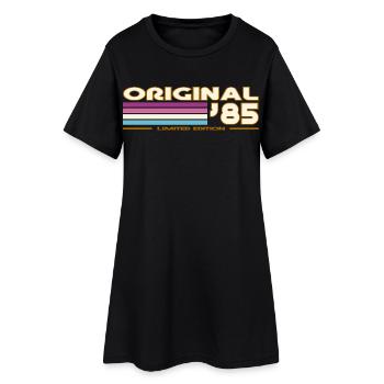 1985 - Frauen T-Shirt-Kleid - Schwarz - Vorne