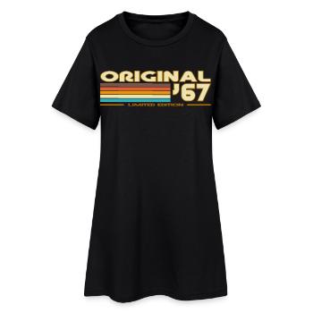 Original 67 rétro arc-en-ciel - Robe T-shirt Femme - noir - Devant