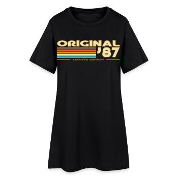 Original 87 Retrowave Rayures - Robe T-shirt Femme - noir - Devant