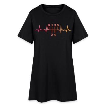 5-Gang-Schaltgetriebe Sunset Heartbeat - Frauen T-Shirt-Kleid - Schwarz - Vorne