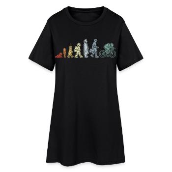 Radfahrer Evolution - Frauen T-Shirt-Kleid - Schwarz - Vorne