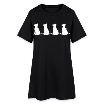 Lustiger Deutscher Schäferhund - Frauen T-Shirt-Kleid - Schwarz - Vorne