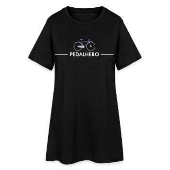 Pedalhero – Cooles Fahrrad Shirt - Frauen T-Shirt-Kleid - Schwarz - Vorne