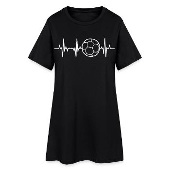 Battement de cœur de handball - Robe T-shirt Femme - noir - Devant